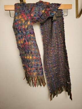 Nordstrom Textured Multicolor Fringe Scarf